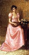 DeScott Evans Woman Playing a Mandolin oil painting